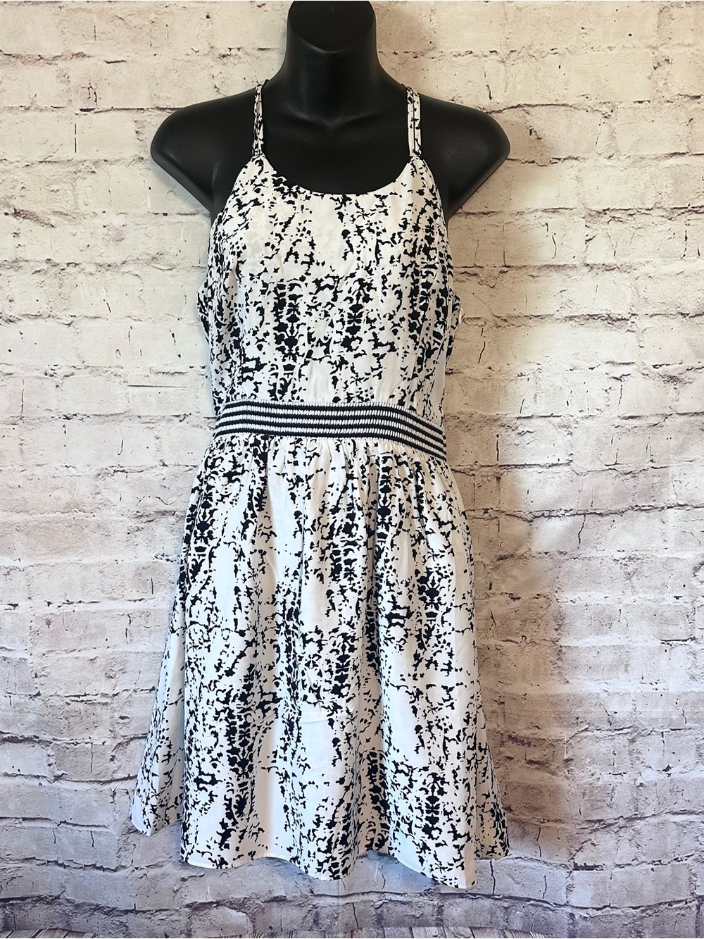 Parker Black and White Printed “Jax” Mini Dress NWT